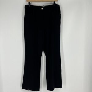 Jonathan Simkhai Pants Size 12 Womens Black Ivy Front Slit Leg Twill Trouser